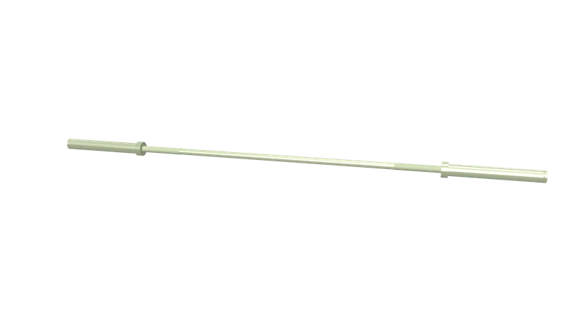 Illustration of a men’s Olympic weightlifting bar with knurl marks set for the snatch and clean